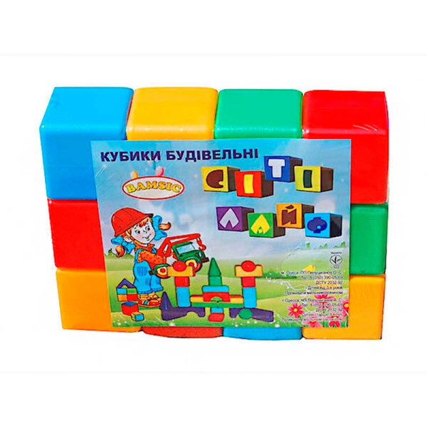 Кубики великі 12 шт BAMSIC 021 Кубики великі 12 шт BAMSIC 021