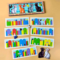 Розвиваюча гра з картками UBEE "Котики за парканом" з дерева ПСФ150