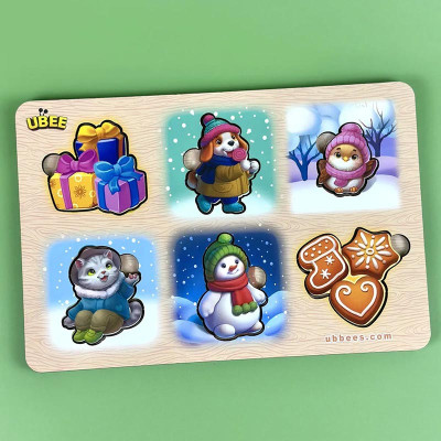 Вкладиш UBEE Зимовий з фоном підказкою 2 з дерева ПСД286