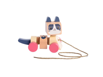 Каталка CUBIKA Котик 2 із дерева 15986 Каталка CUBIKA Котик 2 із дерева 15986