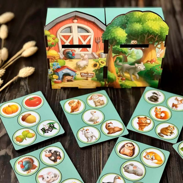 Сортер-комодик UBEE "Дикі та свійські тварини" з дерева ПСФ021