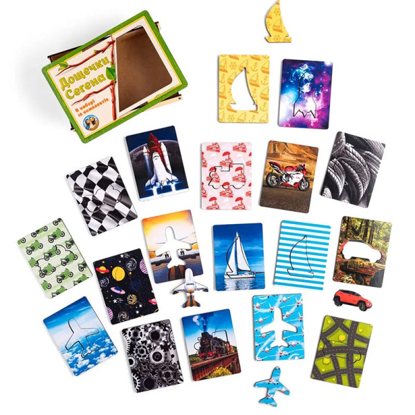 Пазл-сортер UBEE "Дошки Сегена: транспорт" з дерева ПСФ051