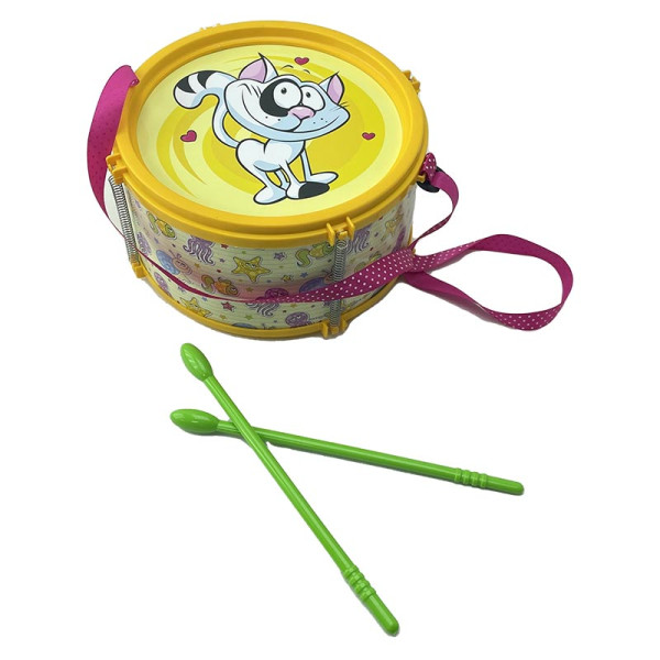 Дитячий барабан маленький 1-003_Cat-Dog Yellow