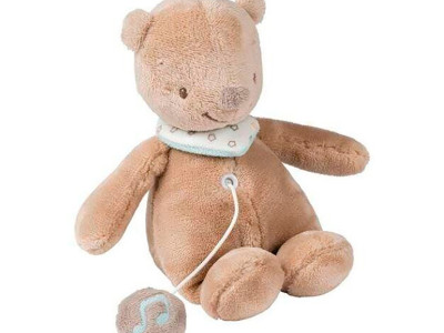 М'яка іграшка Nattou з музикою ведмедик Базиль 28 сантиметрів 562089