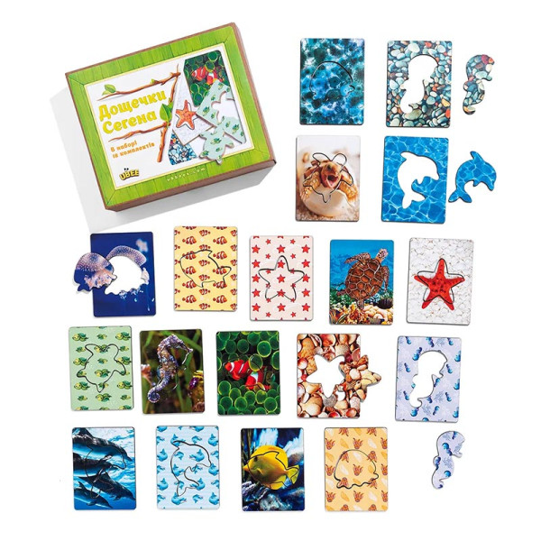 Пазл-сортер UBEE "Дошки Сегена: морські мешканці" з дерева ПСФ083 Пазл-сортер UBEE "Дошки Сегена: морські мешканці" з дерева ПСФ083