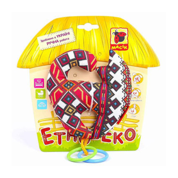 Брязкальце "Котик з кільцями" MK3103-01 Брязкальце "Котик з кільцями" MK3103-01