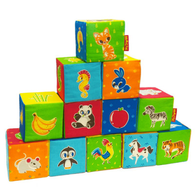 Набір кубиків із тваринами 12 штук для малюків MC MC 090601-04