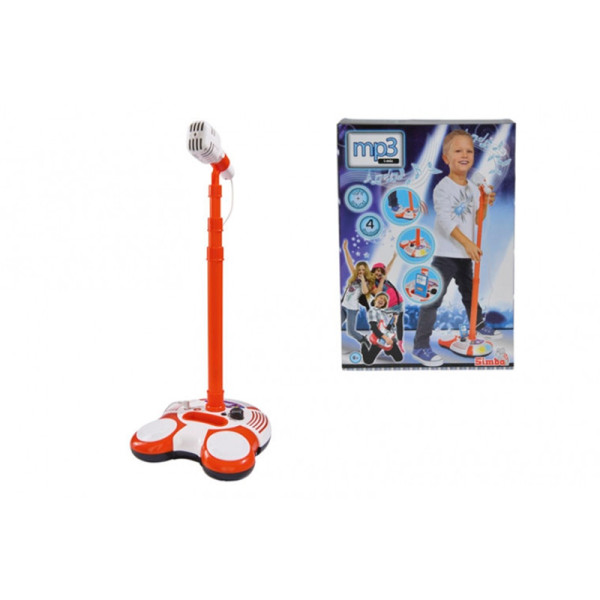Музичний набір "Мікрофон на стійці" з розємом для МР3-плеєра та світл. ефек 6837816