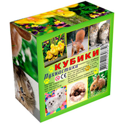 Кубики "Пухнастики" (4куб) Эн.0872