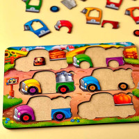 Гра з картками UBEE "Тварини на вантажівках (літо)" деревяні ПСД216