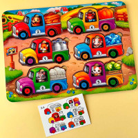 Гра з картками UBEE "Тварини на вантажівках (літо)" деревяні ПСД216