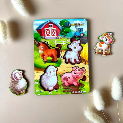 Рамка-вкладка "Домашні тварини – 1" дерев'яна ПСФ053 Рамка-вкладка "Домашні тварини – 1" дерев'яна ПСФ053