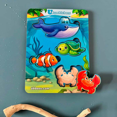 Рамка-вкладач "Морські тварини – 2" дерев'яна ПСФ056