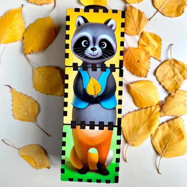 Розвиваюча гра Кубики що обертаються UBEE "Звірі" з дерева ПСД180