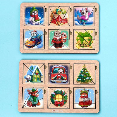 Квадрати Нікітіна UBEE Зимові 2 рівень з дерева ПСД288