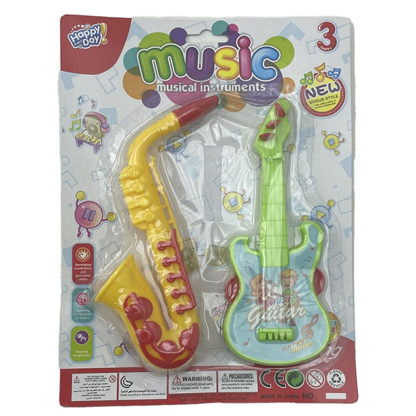 Набір музичних іграшок саксофон і гитара 2Y368-13_Yellow-Green
