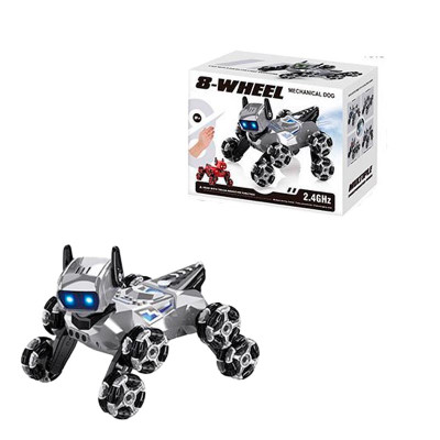 Інтерактивна іграшка Робот-собака на колесах зі світлом і звуком випускає п 1028_Silver Інтерактивна іграшка Робот-собака на колесах зі світлом і звуком випускає п 1028_Silver