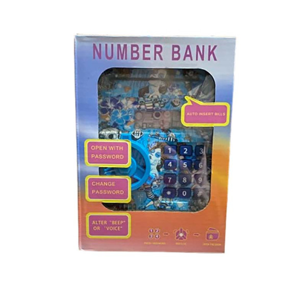 Сейф скарбничка з паролем для дітей з принтом 88106_Blue Сейф скарбничка з паролем для дітей з принтом 88106_Blue