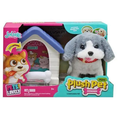 М'яка іграшка собачка з музикою LK002B/C_Dog White-Gray