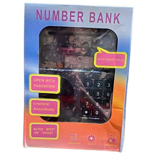 Сейф скарбничка з паролем для дітей з принтом 88106_Black Сейф скарбничка з паролем для дітей з принтом 88106_Black