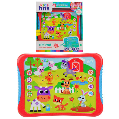 Планшет Kids Hits "Моя супер ферма" на батарейках на укр назви тварин звуки KH01/004