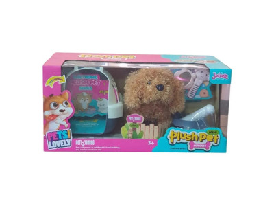 М'яка іграшка собачка з музикою LK002B/C_Dog Light Brown