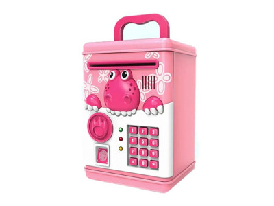Сейф скарбничка Piggy Bank Smart з автоматичним приймачем купюр та паролем 6002A_Pink