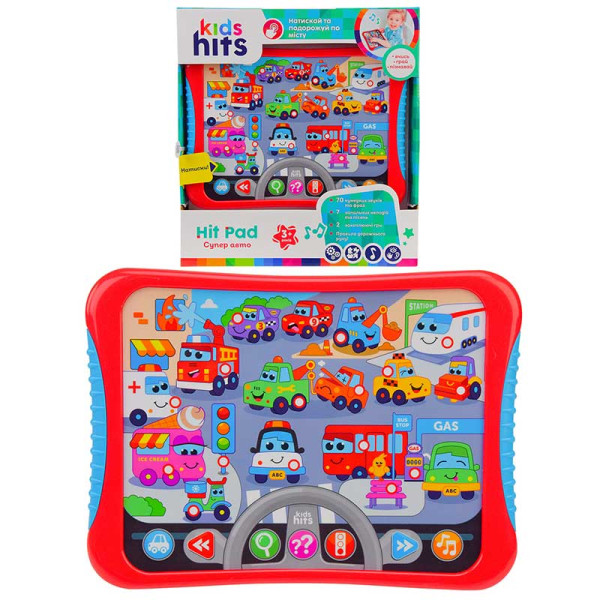 Планшет Kids Hits "Супер авто" на батарейках назви звуки авто правила дорож KH01/008