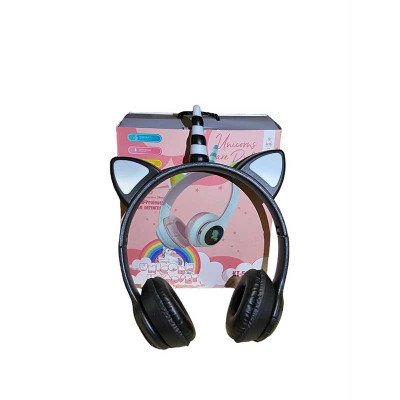 Бездротові Bluetooth навушники з вушками UNICORN Єдиноріг із рогом Чорні KT-51-3 Бездротові Bluetooth навушники з вушками UNICORN Єдиноріг із рогом Чорні KT-51-3