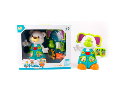 Музична тварина-трансформер 2в1 на батарейках мелодії 3 види 855-95A_Elephant