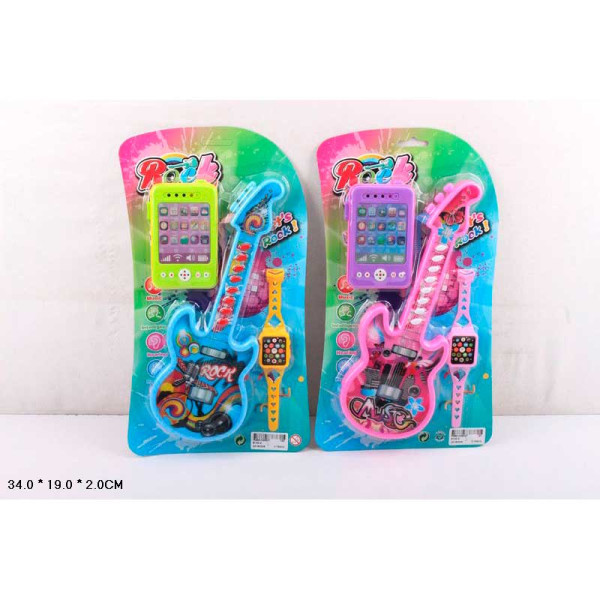 Гітара арт. 8120-2 (120шт/2) 2 кольри міксу наборі моб.телефончик наручні 8120-2