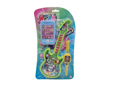 Музична іграшка гітара з годинником і телефончиком 8120-2_Green