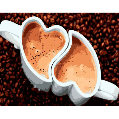 Картина за номерами Кава любов Strateg 40х50 см DY283