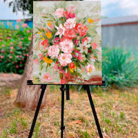 Картина за номерами Травневий букет Strateg на кольоровому фоні 40х50 см VA-2522