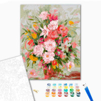 Картина за номерами Травневий букет Strateg на кольоровому фоні 40х50 см VA-2522