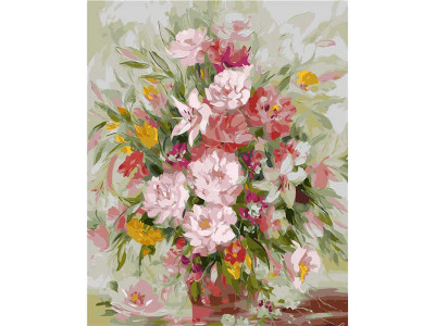 Картина за номерами Травневий букет Strateg на кольоровому фоні 40х50 см VA-2522