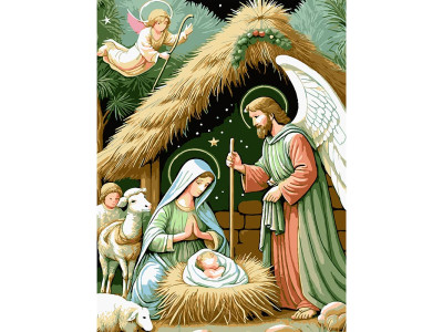 Картина за номерами Stateg Народження Ісуса 30х40 см SS1231