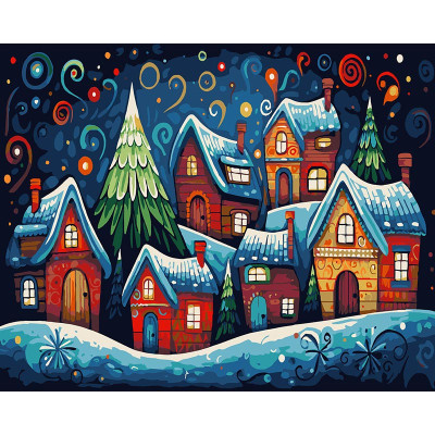 Картина за номерами Stateg Казкові будиночки 40х50 см VG009