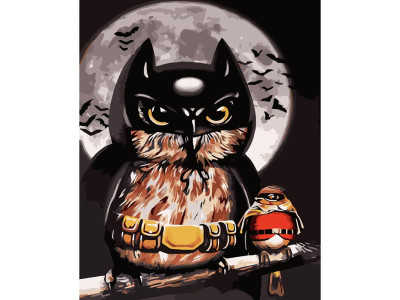 Картина за номерами Stateg Сова-бетмен 40х50 см VA-3689