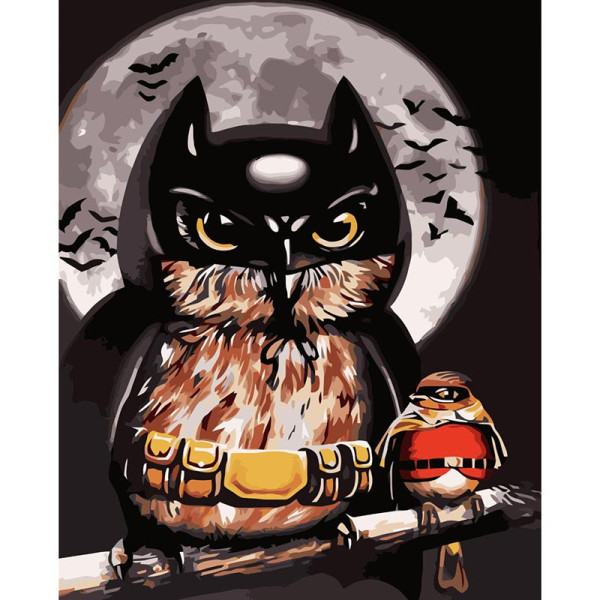 Картина за номерами Stateg Сова-бетмен 40х50 см VA-3689