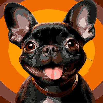 Картина за номерами Strateg Усміхнений бульдог 30х30 см ES-0902