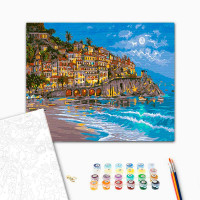 Картина за номерами "Зоряна ніч в Альмафі Італія" тм Лавка Чудес 40 x 50 LC30101