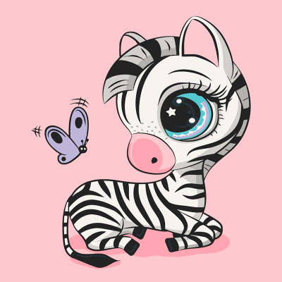 Авторська картина за номерами "Зебра" 30*30 см 15085-AC Авторська картина за номерами "Зебра" 30*30 см 15085-AC