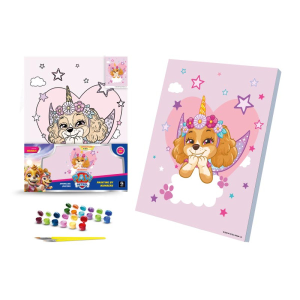Каритна за номерами qbee "Щенячий патруль: Блискуча Єдиноріжка" 30х40 см QB914-010