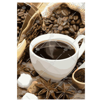 Картина за номерами "Кавовий настрій" 35*50 см КНО5546