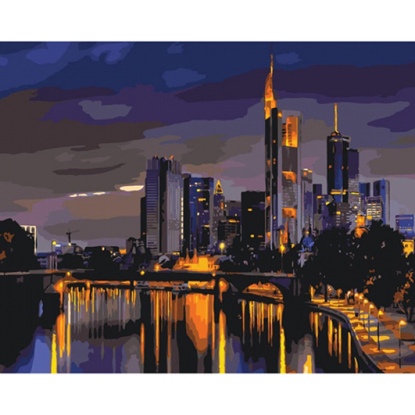 Картина за номерами Стиль нічного Гонконгу 40*50 КНО2178 Картина за номерами Стиль нічного Гонконгу 40*50 КНО2178