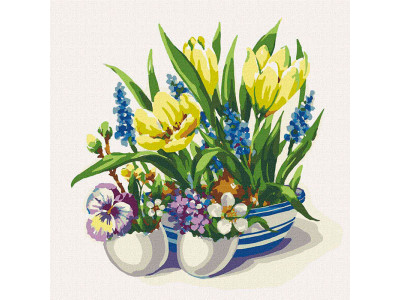 Картина за номерами "Аромат крокусів" Ідейка 30х30 см. KHO2987