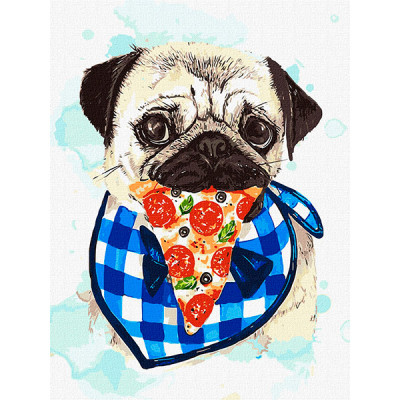 Картина за номерами "Фанат піци" Ідейка 30х40 см. KHO4260