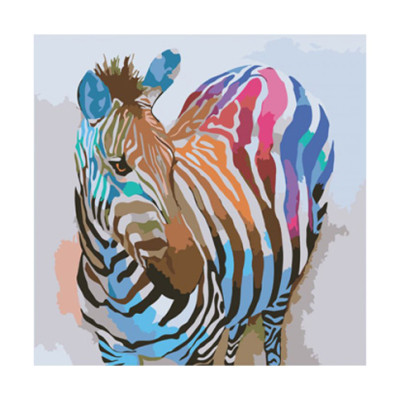Картина за номерами Зебра поп-арт 40 * 40 КНО2463