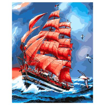 Картина за номерами "Червоні вітрила" 40*50 см GX8794